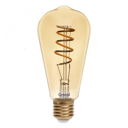 Филаментная светодиодная лампа General GLDEN-ST64SS-7-230-E27-2700 655306
