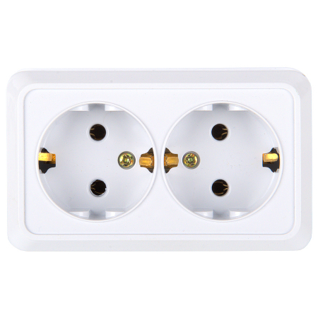 Розетка двойная 2П+3 General Альфа 477009