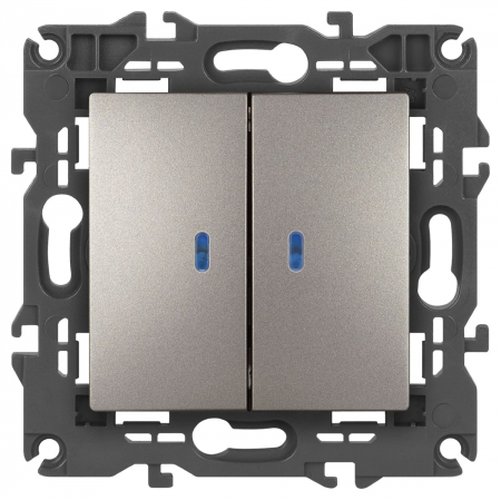 Выключатель двойной с подсветкой Эра Elegance 14-1105-16 Б0065789
