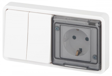 Блок розетка с выключателем Эра Эксперт 11-7522-01 Б0063274